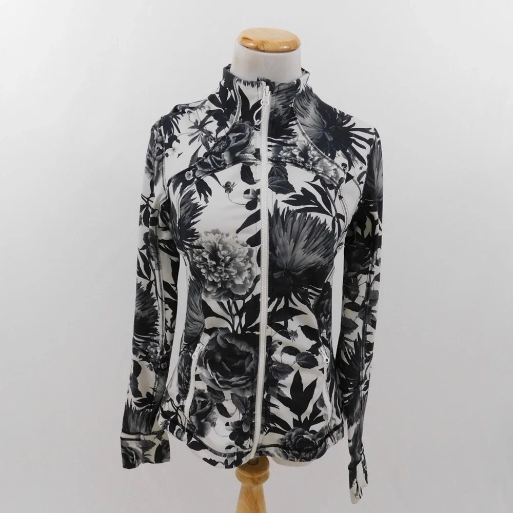 lululemon athletica Black & White Floral Full-Zip Jacket
